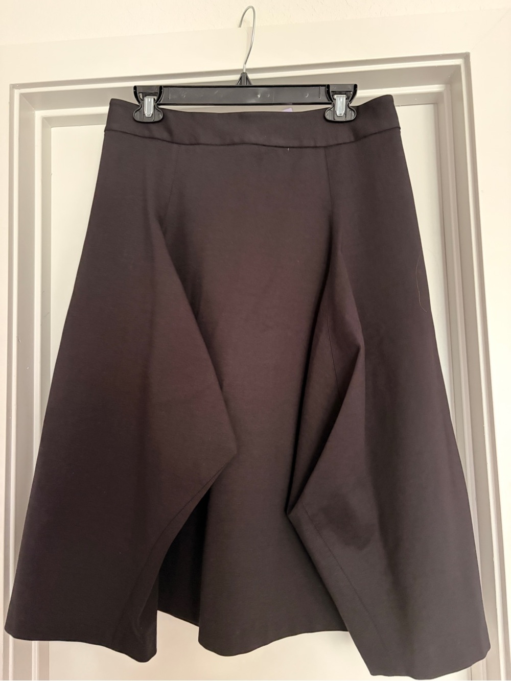 Vintage gr.dano Women's Black Midi A-Line Draped Skirt
